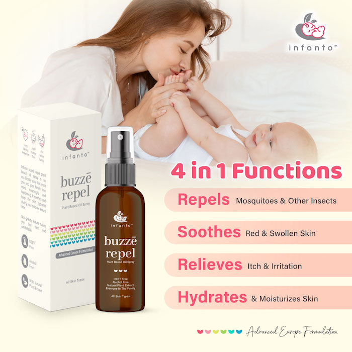 infanto baby and pregnancy mommies buzze repel mosquito repellent spray lotion 婴孩孕妇安全使用防蚊液